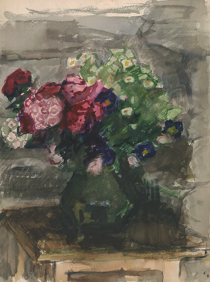 Рисунок «Натюрморт с букетом садовых цветов»
