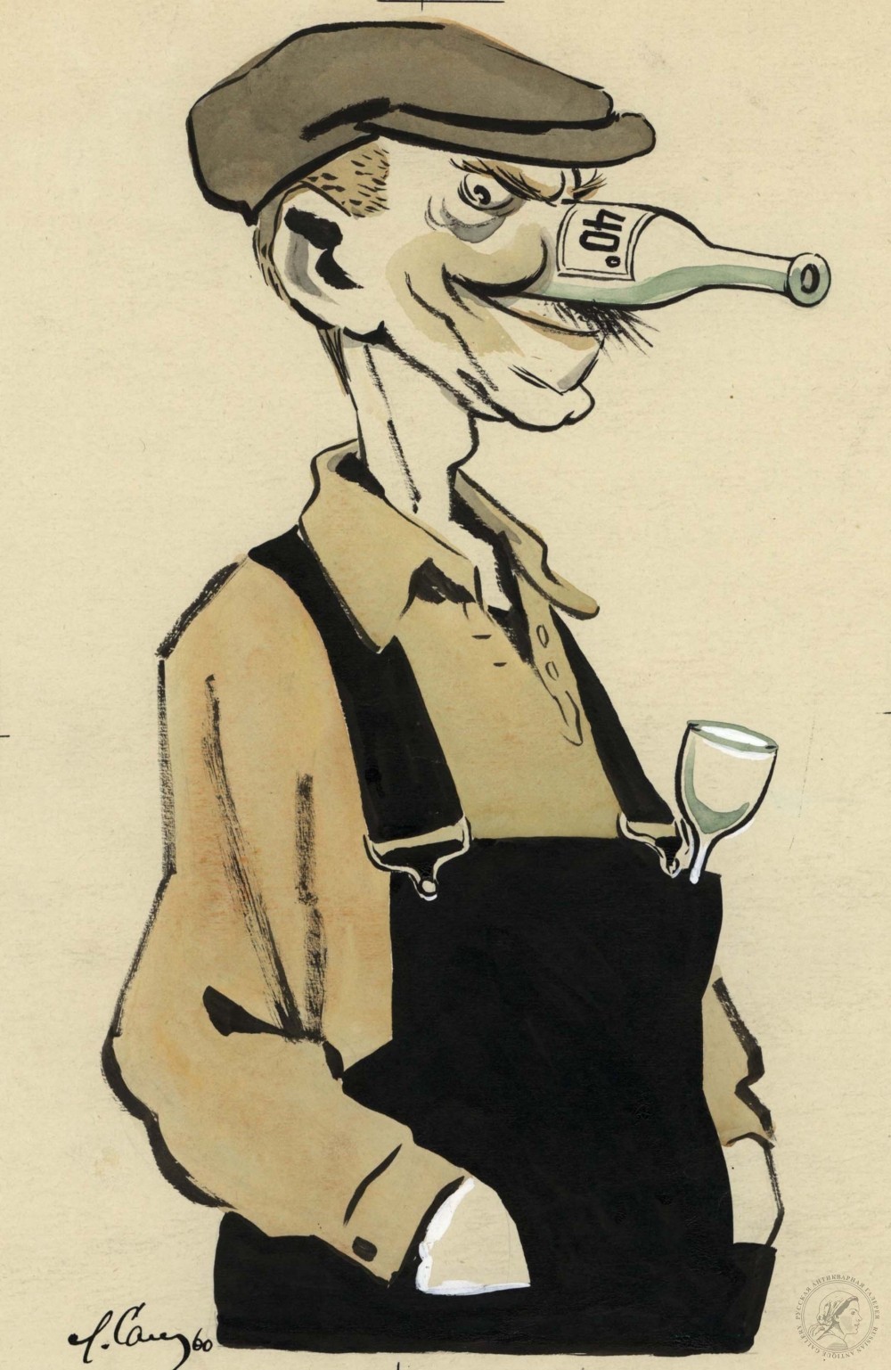 Карикатура «Любовь к спиртному» к журналу «Крокодил №26»
