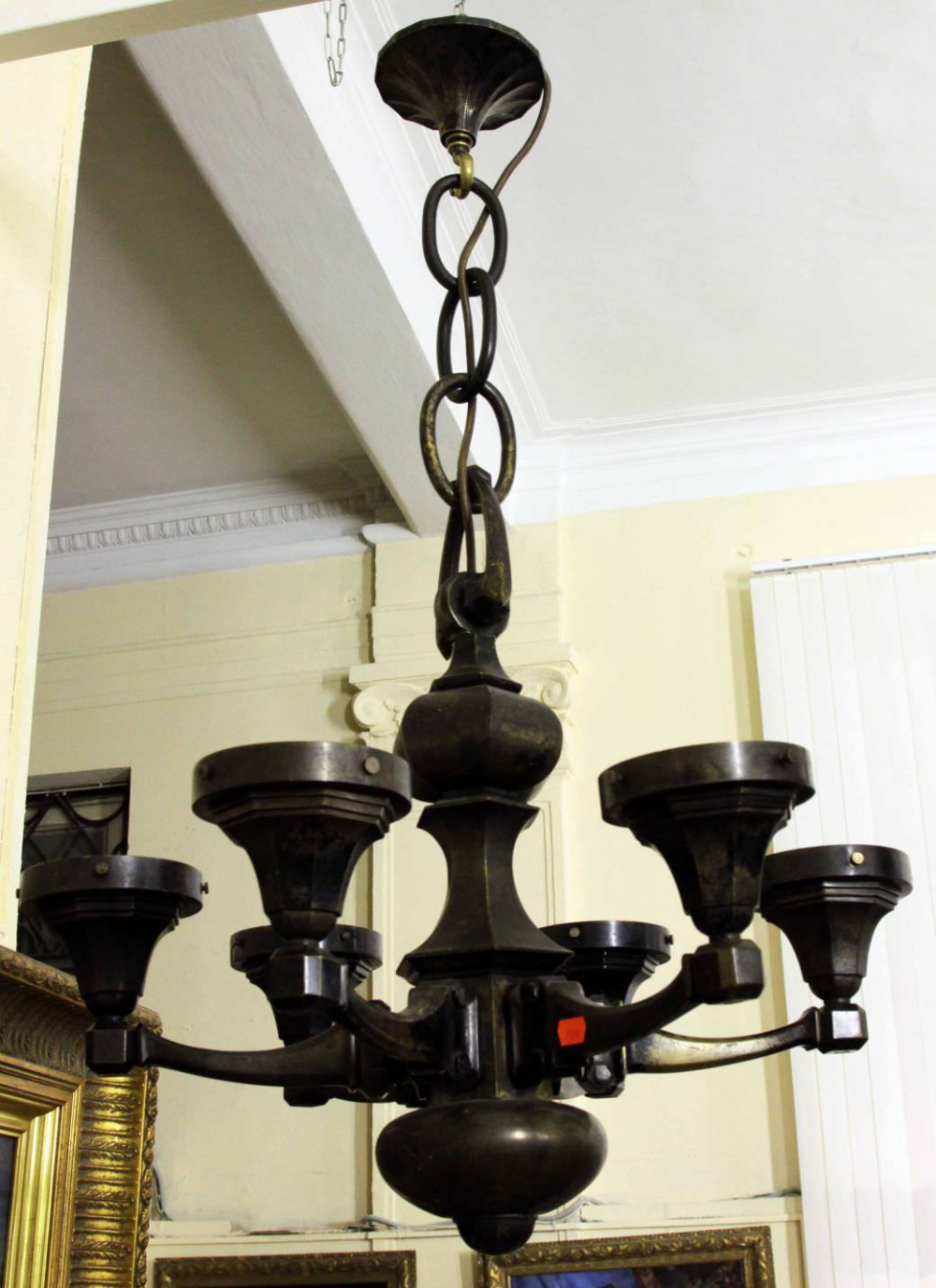 Люстра бронзовая в стиле Ар-деко на шесть точек (якорь)