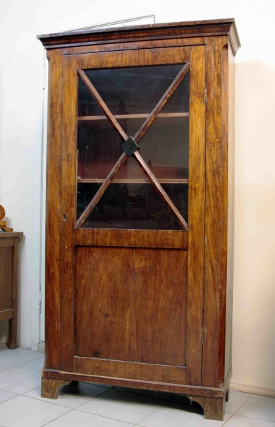 Книжный шкаф красного дерева на одну створку в стиле Ампир