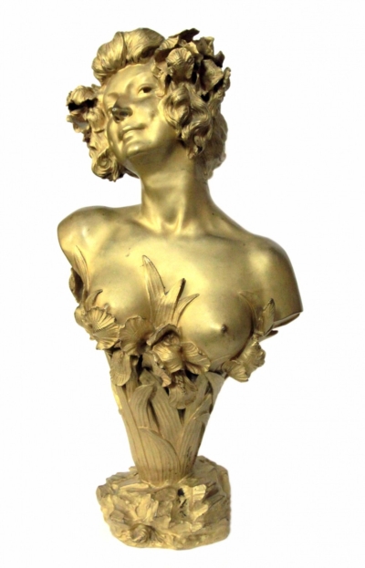 Бронзовая скульптура в стиле модерн «Девушка Ирис»