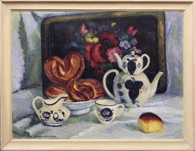 Картина «Чайный натюрморт с плюшками»