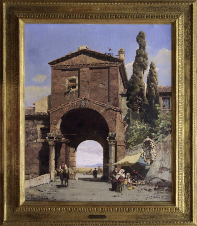 Старинная картина «Городской итальянский пейзаж»