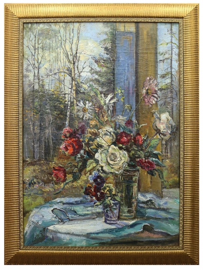 Картина «Цветы на веранде»