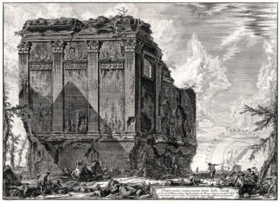 Гравюра «Античный храм, в просторечии именуемый Салюте, у дороги в Альбано в пяти милях от Рима»