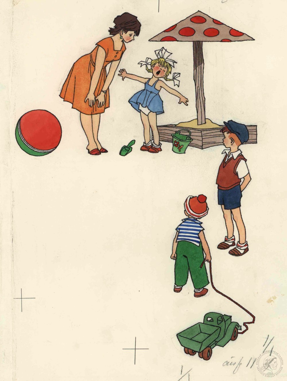Эскиз иллюстрации к книге Грибачёва Н. «Волшебные очки»