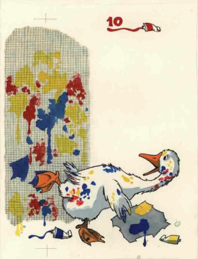 Эскиз иллюстрации к книге Грибачёва Н. «Гусь-художник» художник Вальк Г.О.