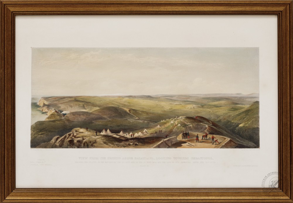Литография «Вид с высот близ Балаклавы на линию обороны союзников, по состоянию на 25 октября 1854 года»