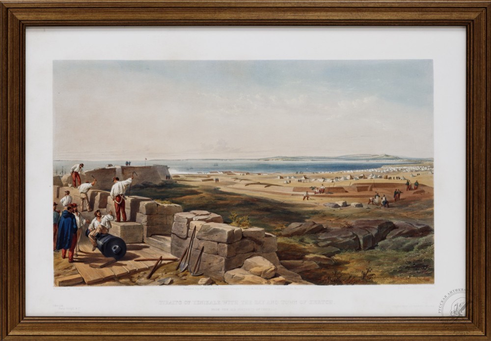 Литография «Вид на Керчь от крепости Еникале»