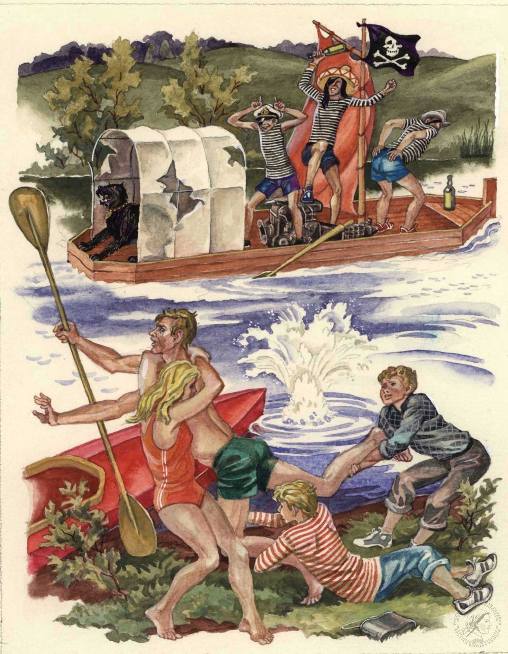 Иллюстрация «Пираты» к книге Митяева А.В. «Из дневника Вовика Башмакова»