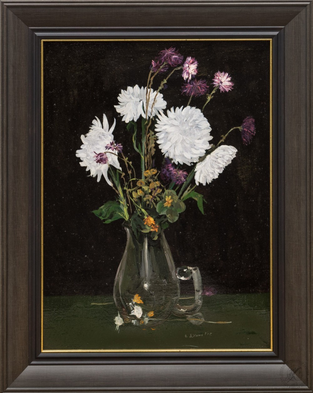Картина «Натюрморт с васильками и астрами в вазе»