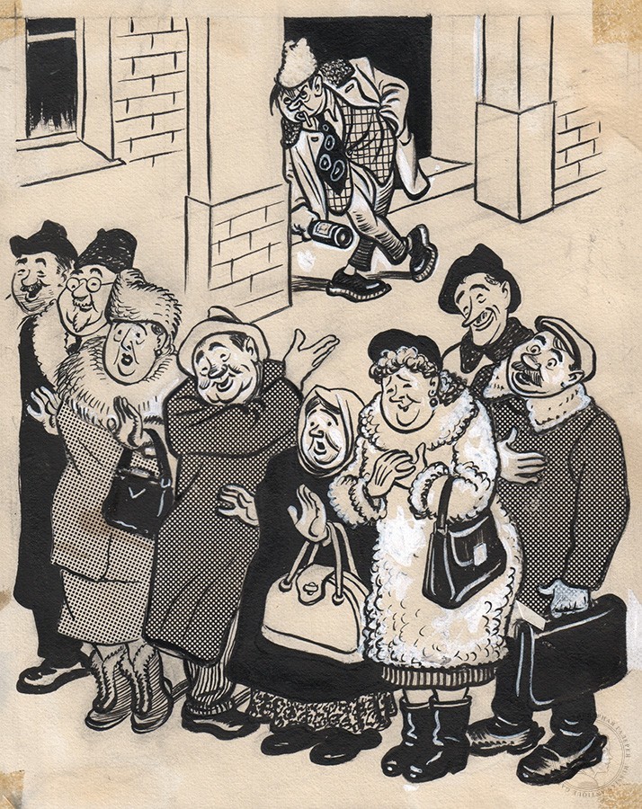 Карикатура «Собрание жильцов» к журналу «Крокодил»