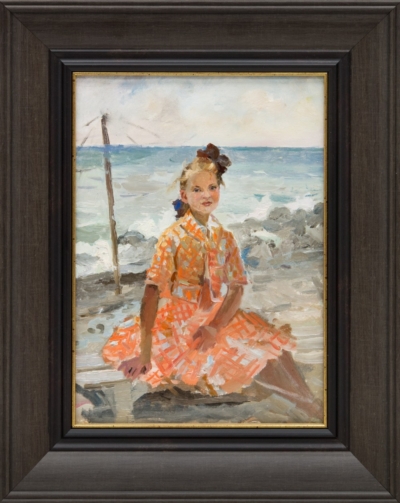 Картина «Портрет девушки в оранжевом платье»