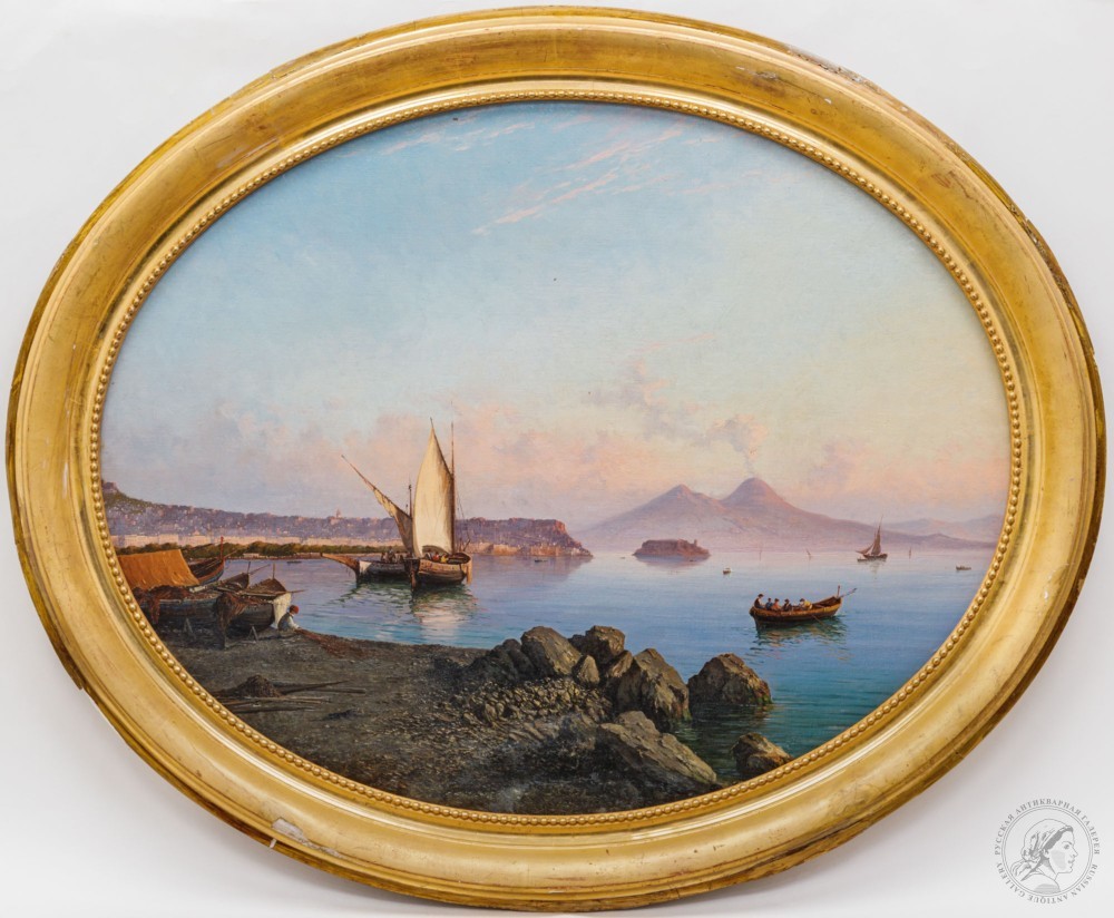 Картина «Вид на Неаполитанский залив с дымящимся Везувием»