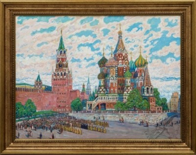Картина «Крестный ход на Васильевском спуске»