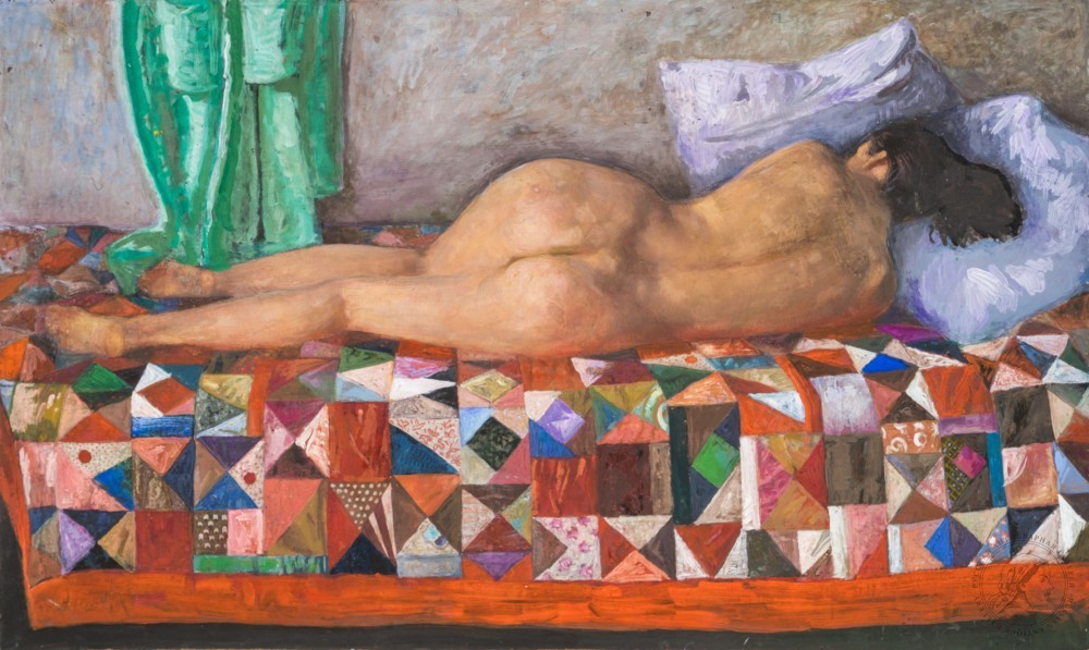 Картина «Красавица на лоскутном одеяле»