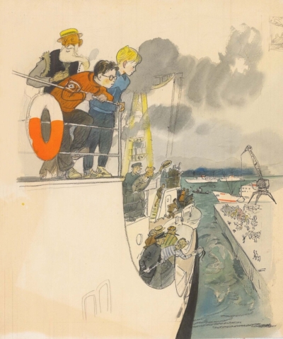 Рисунок «Старик Хоттабыч на корабле»