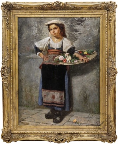 Картина «Девочка с цветами»