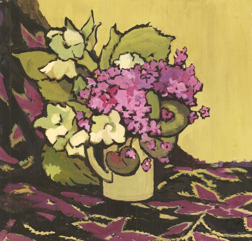 Рисунок «Натюрморт с сиреневыми цветами»