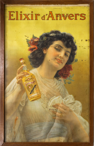 Рекламный плакат напитка «Elixir d’Anvers»