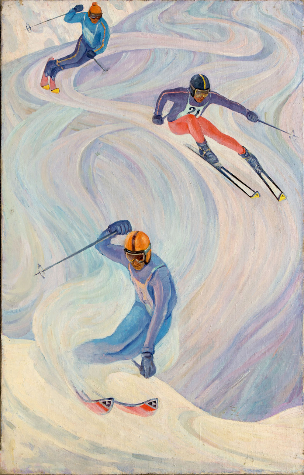 Картина «Лыжники на спуске»