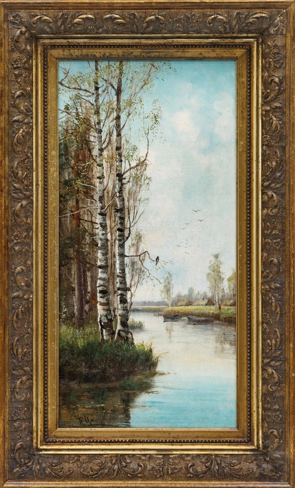 Картина «Берёзы у реки»
