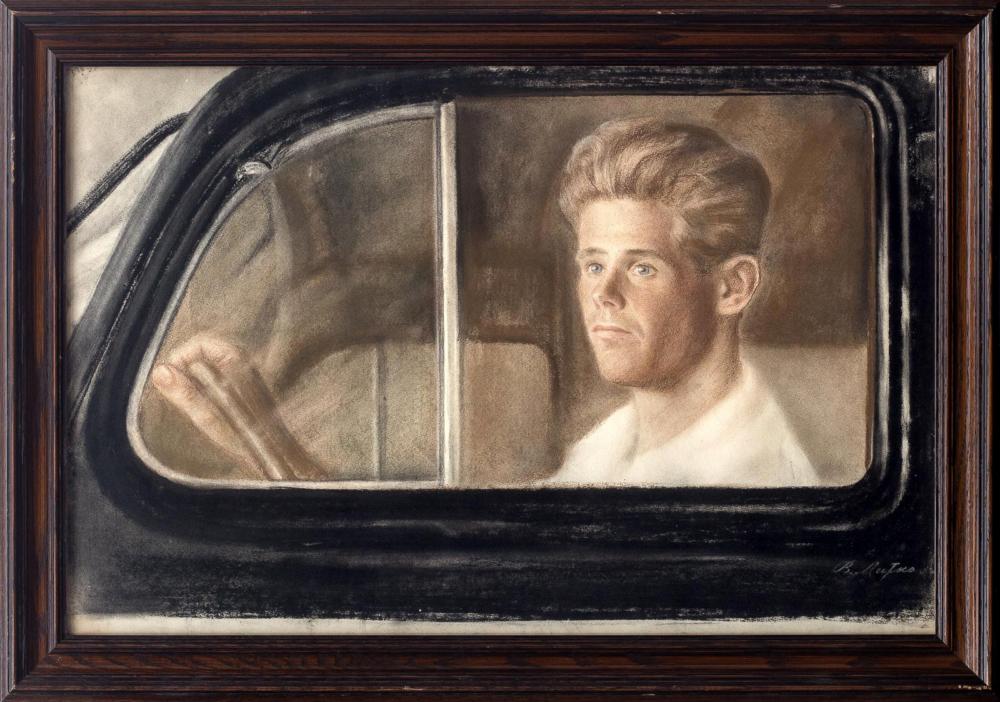 портрет мужчина в автомобиле картина купить оригинальная живопись