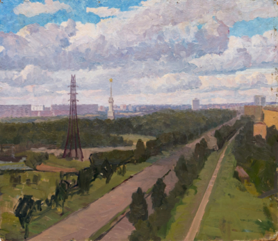 Картина «Ленинградское шоссе. Вид на Московский Северный речной вокзал»